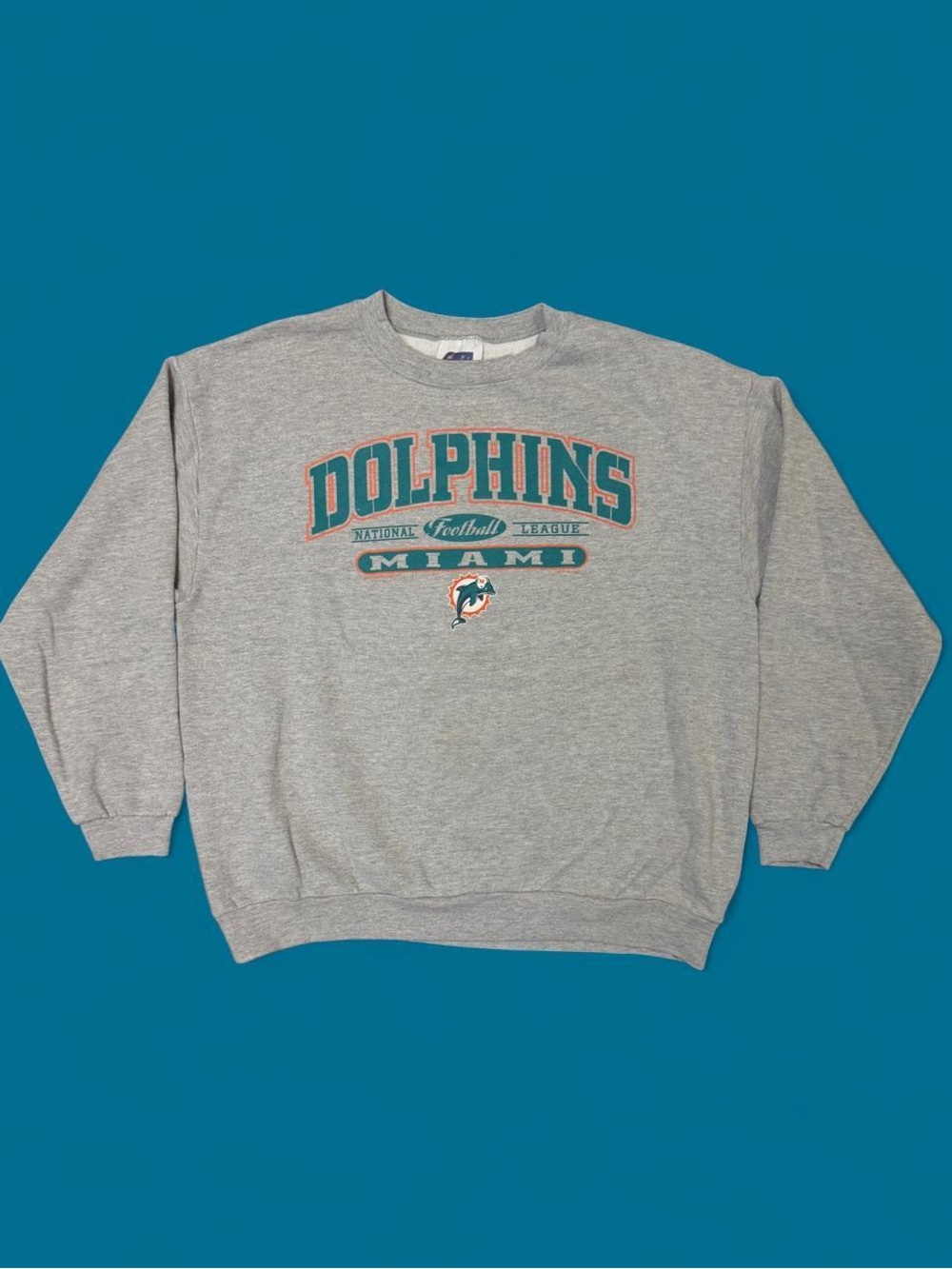 Y2K 2000s NFL Miami Dolphins Gray Sweatshirt